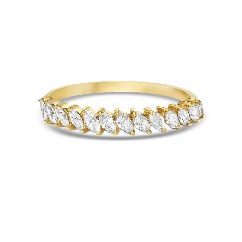 HalfWay Marquise Diamond Eternity Band Ring (0.60 ct.) in 14K Gold