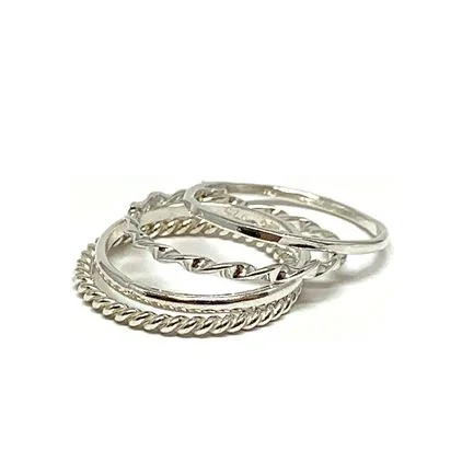 Four Stack Ring: Sterling Silver (RS4/40_) Available in Sizes 6-8