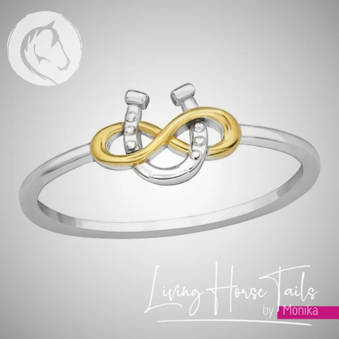 Infinity and Always Sterling Silver Horseshoe Ring