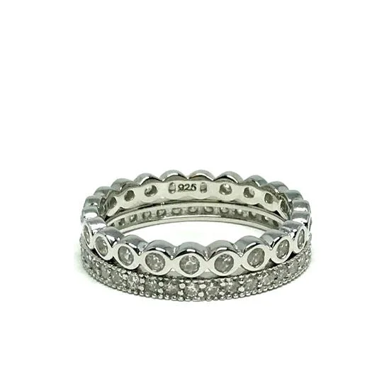 2 Stack Crystal Ring: Sterling Silver (R2/455)