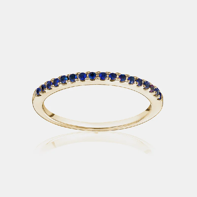 Stackable Pavé Blue Sapphire Ring