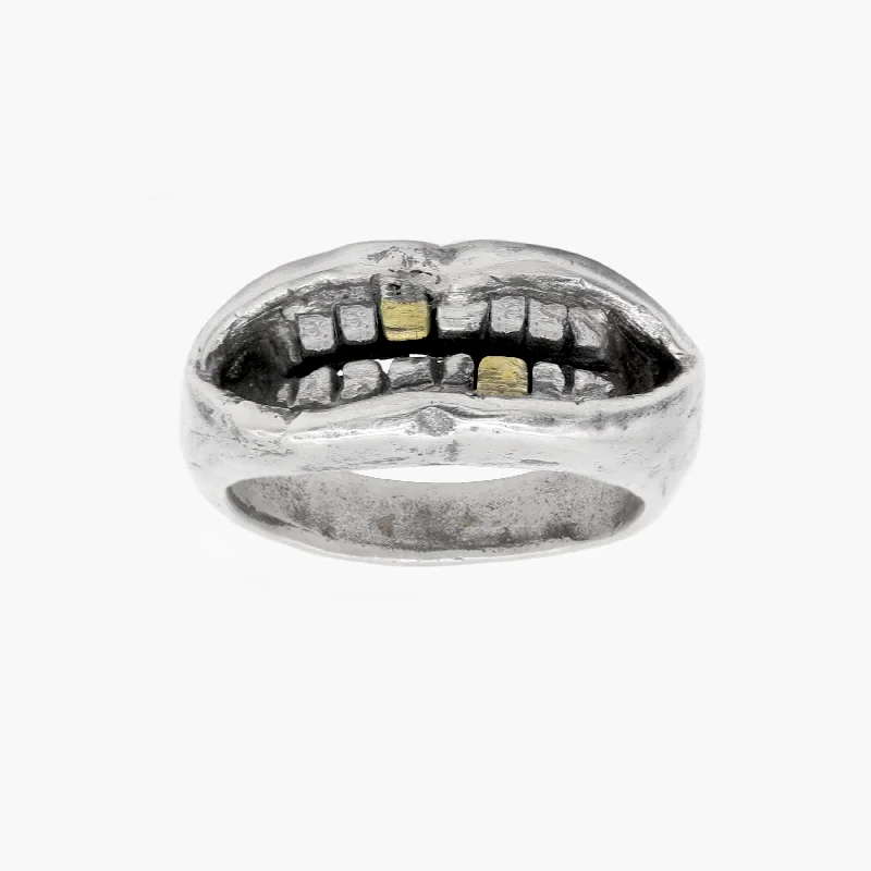 Golden Grillz Sterling Silver Ring