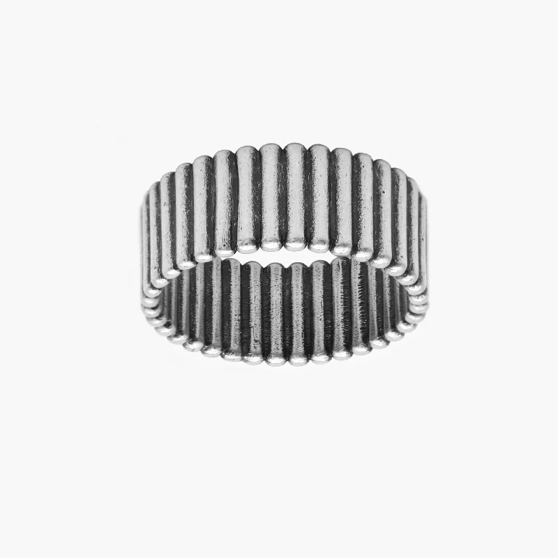 Sterling Silver Tubes Ring