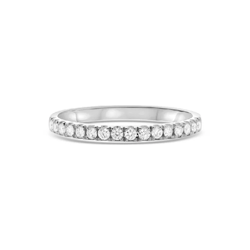 Diamond Halfway Band in 14K Gold, 2.20 mm wide