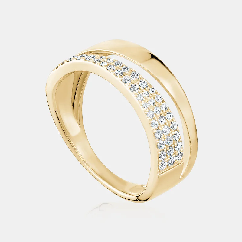 Half Diamond Split Ring