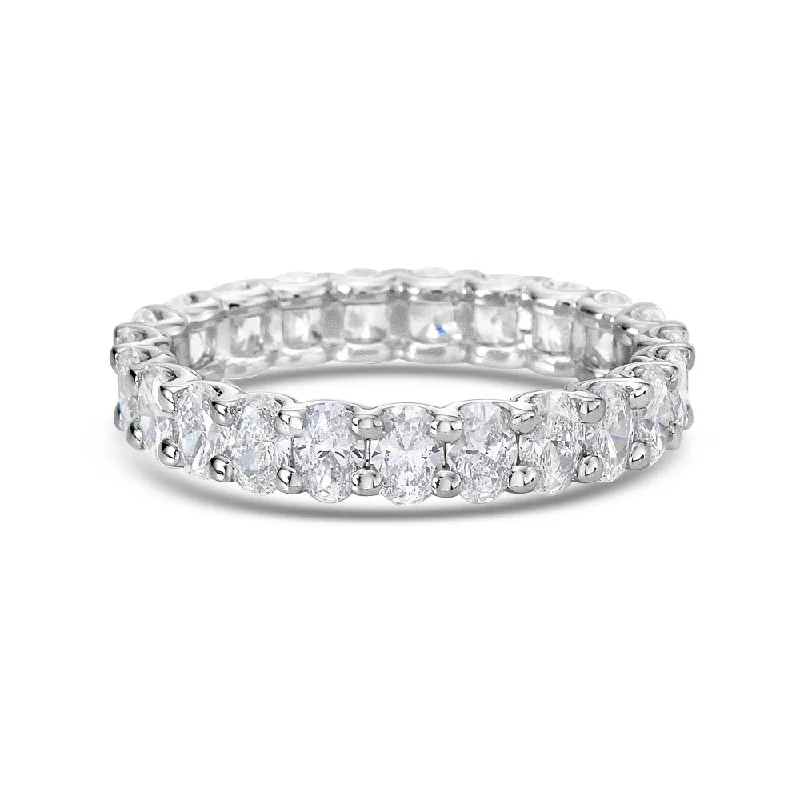 Oval Shape Diamond Eternity Ring Band (2.00 ct.) in Platinum