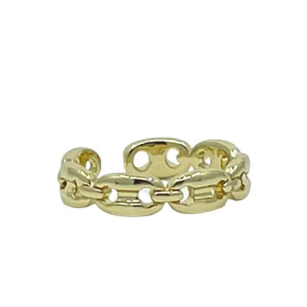 Adjustable Ring: Cuban Links: 18kt Gold Fill (RG4880)