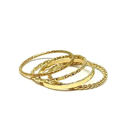 Four Stack Ring: Gold Vermeil (RG4/40_) Available in Sizes 6-8