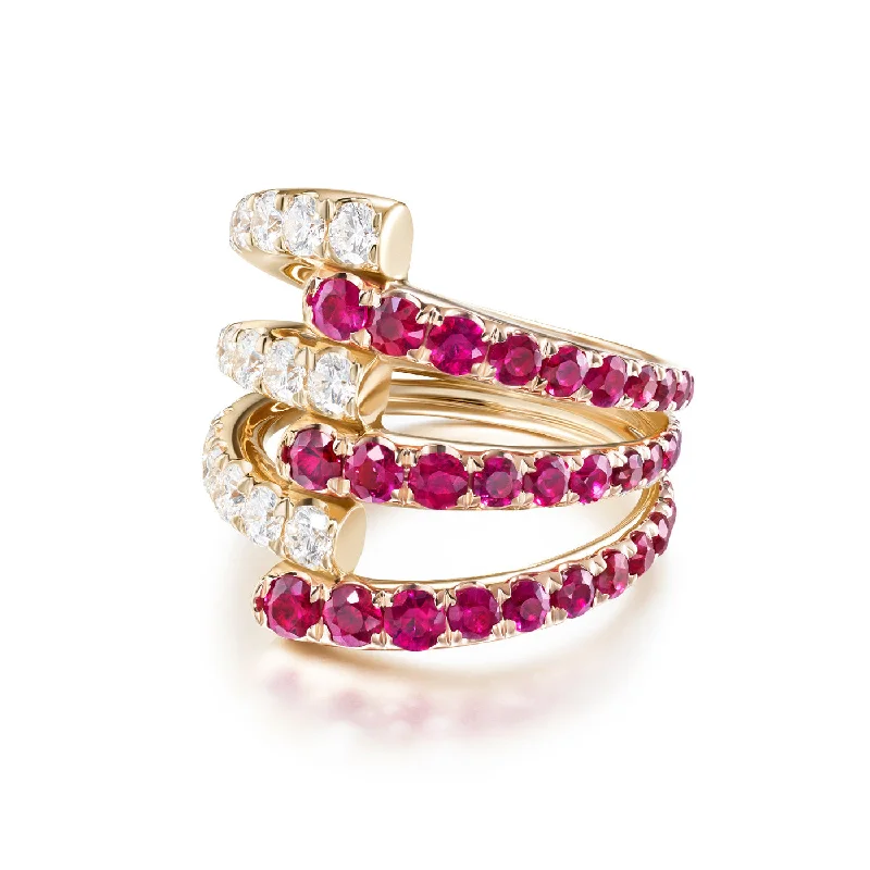 LOLA TRIPLE RING (Ruby)