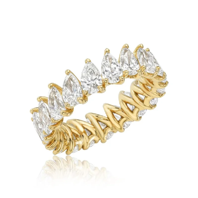 Pear Shape Diamond Eternity Band (4.51 ct.) in 18K Gold