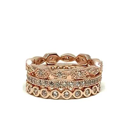 3 Stack Ring: Rose Gold Vermeil (RRG3/455)