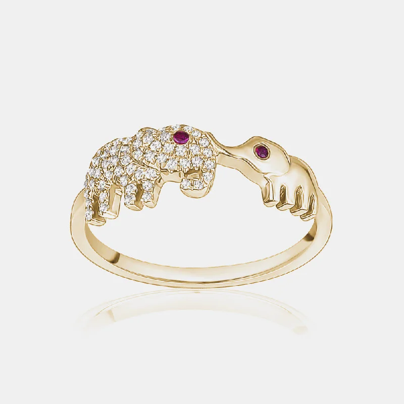 Diamond Elephant Ring