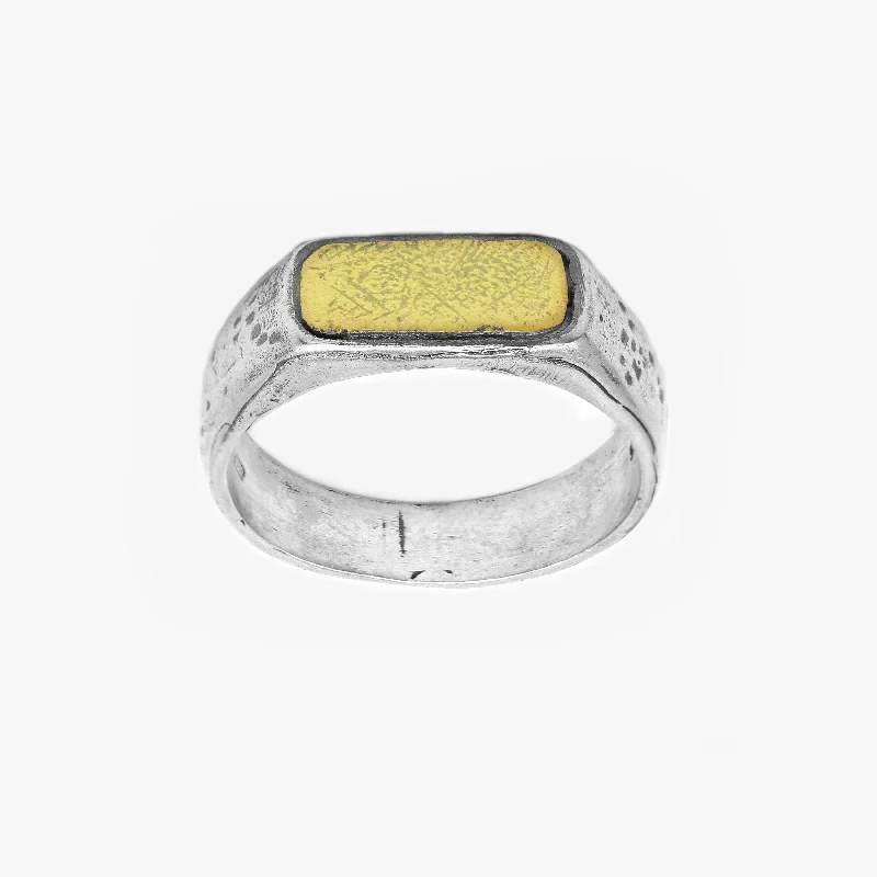 Thin Sterling Silver Ring With Gold Details