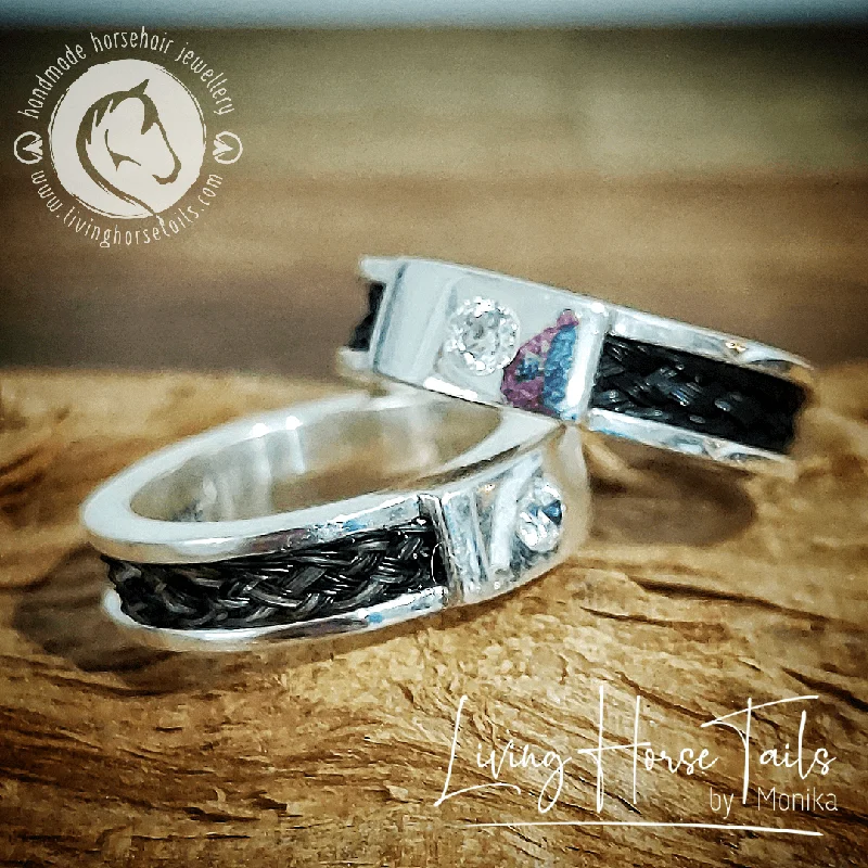 Sterling Silver Braided Horsehair Ring Type 2